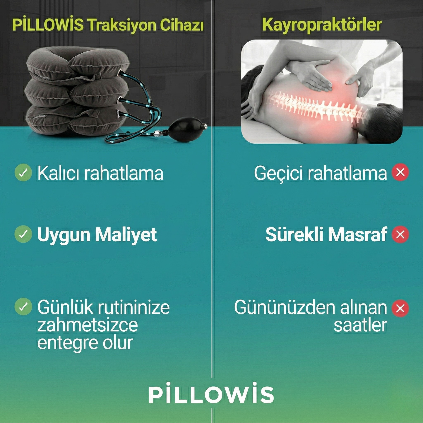 PİLLOWİS™ Boyun Gerici Terapi Yastığı